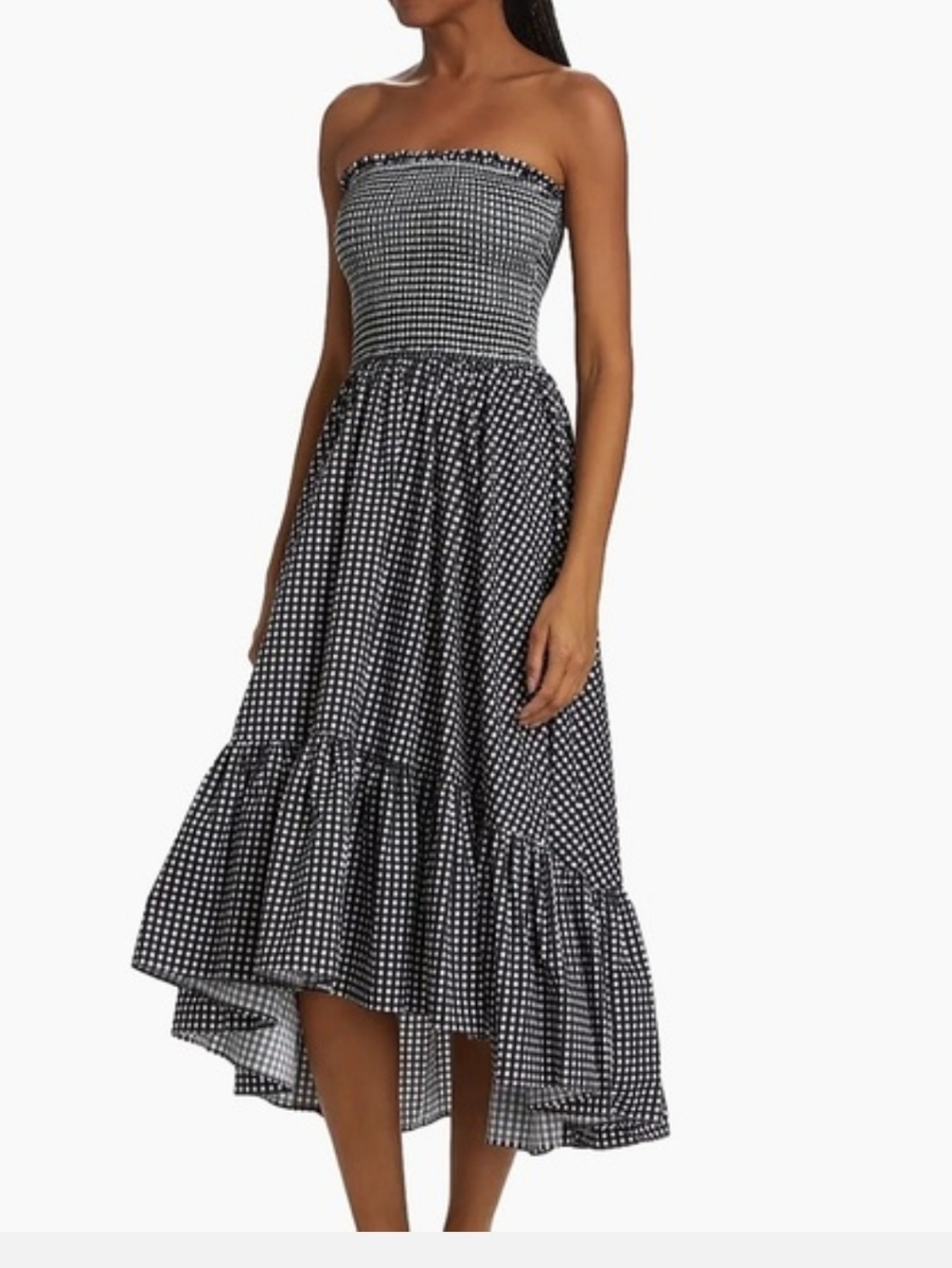 Caroline Constas Emmy Strapless Gingham Dress Size XL